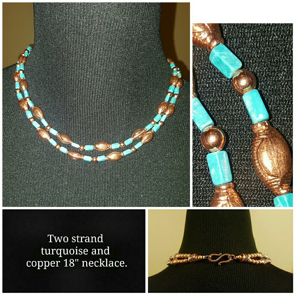 Turquoise and copper necklace